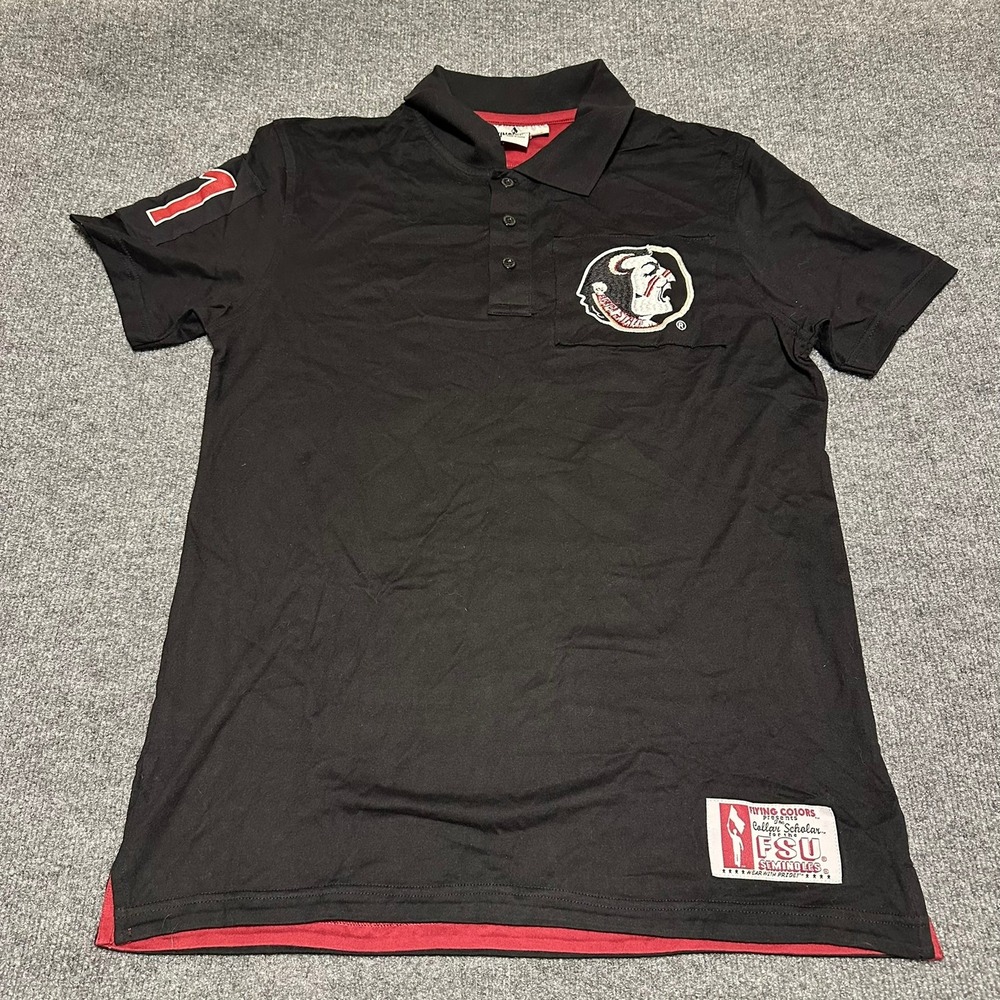 Flying Colors FSU Florida State Seminoles Mens‎ Black Polo Shirt Medium 51
